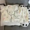 Pijamas de manga larga de primavera y otoño para mujer, de algodón con nubes y tela arrugada, estilo princesa dulce, estilo japonés, ropa fresca para el hogar.