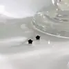 Pendientes de tachuela de estrella de cinco puntas de lujo ligero de Corea del Sur para mujer, perforación de oreja, sin molestia al dormir, diseño negro, pendientes de alta gama