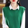 Chaleco Suéter de Punto de Cuello Redondo para Mujer Prendas sin Mangas Suéter Suelto Casual Abrigo Corto Prendas de Punto de Lana Top