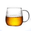 Vaso de Agua con Patrón Martillado al Por Mayor Vidrio Borosilicato con Asa Taza para Jugo Leche para el Hogar Vaso de Vidrio Resistente a Altas Temperaturas Juego de Té
