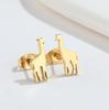 Aretes de jirafa de animalito lindo para niñas japonesas y coreanas, aretes de zoológico, versátiles para uso diario, tachuelas para el hueso de la oreja, en stock al por mayor