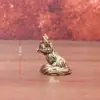 Adornos de Zorro Sólido de Latón Mascota de Té para Escritorio de Estudio Pie de Mano Zorro Pequeño Lindo Adornos Creativos para el Hogar