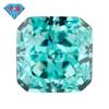 Huagang Gem 9A Ice Flower Cut Paraíba Cor Quadrado Chanfro Pedra Nua Alto Carbono Diamante Zircão Anel Pedra Principal