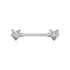 E-commerce Transfronteiriço Novo Produto Aço Inoxidável Estrela do Amor Piercing de Mamilo Personalizado Joia de Mamilo com Zircônia em Forma de Coração Piercing de Mamilo