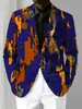Chaqueta de Manga Larga con Botones, Pigmento Salpicado, Temperamento Iridiscente, Traje de Moda para Sesión de Fotos de Revista, Parte Superior WL8, Resistente a las Arrugas