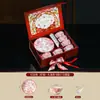 Cerámica Bajo Esmalte Reina Rosa Juego de Vajilla de Alta Gama Regalo de Inauguración de Casa Regalo de Negocios Tazones y Platos Venta al por Mayor Logo Imprimible