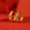 Pendientes de filigrana Ruyi con diseño de nubes auspiciosas retro de moda nacional de jaspe bañado en oro de plata esterlina S925 de Yilu, pendientes de mujer con temperamento exquisito