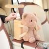 Caja de pañuelos para coche Kapibala, bote de basura con dibujos animados, lindo reposabrazos de peluche para coche, cubo de almacenamiento de cartón