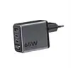 Cargador de Viaje GaN de 65W 2 Puertos USB-C 1 Puerto USB-A Cargador de Pared USB-C Pantalla Digital Carga Rápida PD