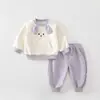 Conjunto para Bebé y Niño Pequeño Estilo Nuevo Primavera y Otoño Ropa para Bebé Niños y Niñas con Estilo Casual Versátil Sudadera Conjunto de Dos Piezas Otoño