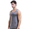 Novo colete masculino verão gelo seda sem costura pescoço redondo slim-fit esportes ombro largo cueca base de negócios camisa