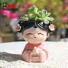 Maceta de Resina Estilo Zen para Suculentas Planta Verde Creativo Hogar Oficina Almacenamiento Portalápices Decoración de Escritorio Maceta Adorno