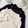 Ropa de Punto para Niña 2025 Otoño e Invierno Suave Camiseta Base Top Estilo Princesa para Bebé Niña Dulce Sencillo Tejido de Punto Moderno