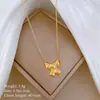 [acero de titanio de cuerpo completo] lazo amor personalidad minimalista horno collar de oro real femenino ins cadena de clavícula de red roja