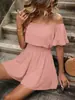 Roupas Femininas Transfronteiriças Europeias e Americanas 2026 Verão Novo Estilo Macacão Ombro a Ombro