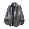 Camisa de Manga Larga con Textura de Chenilla para Hombre, Camisa Estilo Primavera y Otoño, Chaqueta Cardigan de Punto, Chaqueta Americana con Solapas