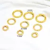 Cor Dourada Real 18K Preserva Cor Banhado a Ouro Redondo Fecho de Mola Argola de Conexão de Ponta de Chaveiro Acessórios para Joias DIY B64