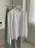 Camisa Branca Plissada de Renda Doce Estilo Francês com Gola Redonda para Mulheres, Cardigan Camisa de Algodão Puro Retrô Artístico com Manga Longa para Primavera