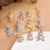 Collar Colgante de Oso con Baño de Cobre Oro de 18K Totalmente Circón Diseño Único Accesorio Versátil para Mujer Más Vendido Transfronterizo