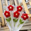 Pequeño Ramo de Flores Rojas para el Día de San Valentín, un Regalo Creativo Tejido a Mano de Lana, Producto Terminado, Pieza Única para Ti