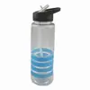 Deportes de Ciclismo termo Tritan con popote vaso de plástico 750ml portátil cuatro barras silicona taza espacial taza de agua creativa