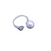 Anel de pérola de água doce redondo branco forte e fino com defeito de 10-11 mm, conjunto completo de prata S925 para mulheres, anel aberto coreano