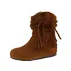 Novas Botas Curtas Vintage com Franjas Outono/Inverno 2026 para Mulheres, Botas Versáteis Femininas Trançadas Melard, Botas de Cano Curto Estilo Cowboy Ocidental