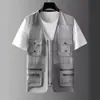 Chaleco de Múltiples Bolsillos Transfronterizo Chaleco Delgado de Verano para Hombre Malla Chaleco de Pesca para Exteriores Chaqueta sin Mangas Chaleco de Fotografía Ropa para Hombres de Mediana Edad