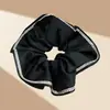 Elástico de Cabelo Scrunchie com Strass Estilo Coreano para Mulheres, Corda de Cabelo Preta Simples e Elegante de Alta Qualidade Estilo Socialite Acessório de Cabelo