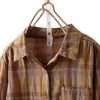 Colección Otoño 2026: Camisa a Cuadros Teñida en Hilo 100% Algodón, Top Artístico de Manga Larga con Cuello Polo, Camisa Casual y Versátil para Mujer