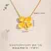 Tienda de Oro Puzuo Mismo Estilo Arena Dorada Accesorios DIY Incrustados con Diamantes Colgante Flor de la Suerte Cepillado Cadena para la Clavícula de Moda Elegante