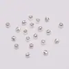 Cuentas de Linterna Plateadas de Cobre Puro que Conservan el Color, Cuentas Pequeñas de Plata, Cuentas Redondas, Pulsera, Collar, Cuentas Espaciadoras, Accesorios para Joyería de Cuentas Hecha a Mano DIY