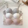 Comercio Exterior Sujetador Sexy Brillante Estilo Japonés de Media Copa Sin Costuras para Busto Pequeño, Anticaída, Transpirable de Verano Sin Copas Vacías