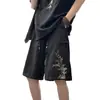 Novo estilo chinês estilo nacional fivela terno shorts masculino moda marca verão fino cinco pontos calças moda nacional bordado calças casuais