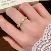 Anillo Usado de Corazón de Amor Cepillado para Mujeres Simple de Moda Temperamento Versátil Abierto Ajustable Anillo Estilo Ins Índice de Mano de Nicho Tendencia