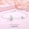 Pulseira de Prata Esterlina S925 para Mulheres com Motivos de Estrela, Concha e Amor, Estilo Coreano, Nicho, Fresca, Design de Letra, Personalizada, Adequada para Estudantes e Melhores Amigas