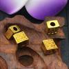 Novos acessórios de joalheria banhados a ouro que preservam a cor, contas de provérbio de seis palavras de 10 mm, acessórios de contas redondas de moeda de cobre DIY, joalheria de ouro areia