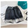 Roupa Infantil 2026 Verão Nova Calça Infantil Shorts Jeans Cor Gradiente Estilo Coreano Meninos Shorts da Moda Cinco Pontos Finos