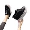 2025 Primavera & Outono Novo Estilo Salto Anabela Interno Impermeável Plataforma Top Baixo Mocassins Casuais de Amarrar Esportivos Sapatos Femininos