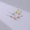 Pendientes de burbuja de diseño ins de nicho estilo coreano, pendientes geométricos minimalistas redondos con textura de circón de plata de ley S925 para mujer