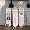 Nuevos Calcetines de Pantorrilla para Niñas Sin Talón Ultrafinos de Otoño e Invierno con Muñeca Estéreo Linda Rosa de Dibujos Animados de Conejito Calcetines para Niños