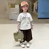 Maiyoyo|Novidades Maiyoyo para Bebês Meninos Meninas Bebês Casual Fofo Listrado Falso Duas Peças Camiseta Camada Base