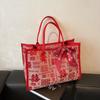 Bolso Tote Individual Exterior Gran Capacidad Bolso de Boda para Boda Novia Femenina Bolso de Boda Regalo de Acompañamiento Bolso de Mano Rojo