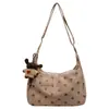 2026 Nova Moda Estilo Coreano Versátil Bolsa Tote Onda Maillard Bolinhas Grande Capacidade Bolsa de Ombro Transversal para o Dia a Dia
