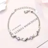 Pulseira Amor de Golfinho Moda Feminina Pequeno Fresco Diamante Branco Peixe Pequeno Pulseira Verão Simples Ametista Zircônia Joias