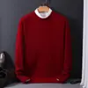 Venta al por mayor del fabricante Suéter de punto con cuello redondo para hombre Ajuste slim Camiseta base de punto Estilo coreano para primavera y otoño Suéter casual para hombre Tendencia