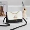 Bolsa Transversal com Alça de Corrente 2025 Moda Bolsa Cisne com Strass para Estudantes Femininas com Duas Alças de Ombro, Bolsa Quadrada Pequena, Simples e Versátil