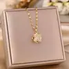 Giratório Girassol Colar Moda Feminina Luz Luxo Girassol Pingente Nicho Design Sense 18K Ouro Titânio Aço Clavícula Cadeia