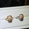 Pendientes de Aguja de Plata S925 con Perla de Agua Dulce de Luz Fuerte, Colgante, Anillo, Juego de Tres Piezas, Joyería Gone and Fine, Juego de Perlas