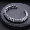 Pulsera de escala de dragón de plata de ley 925 al por mayor para hombre y mujer, pulsera abierta ajustable, quilla, joyería retro de plata tailandesa antigua
